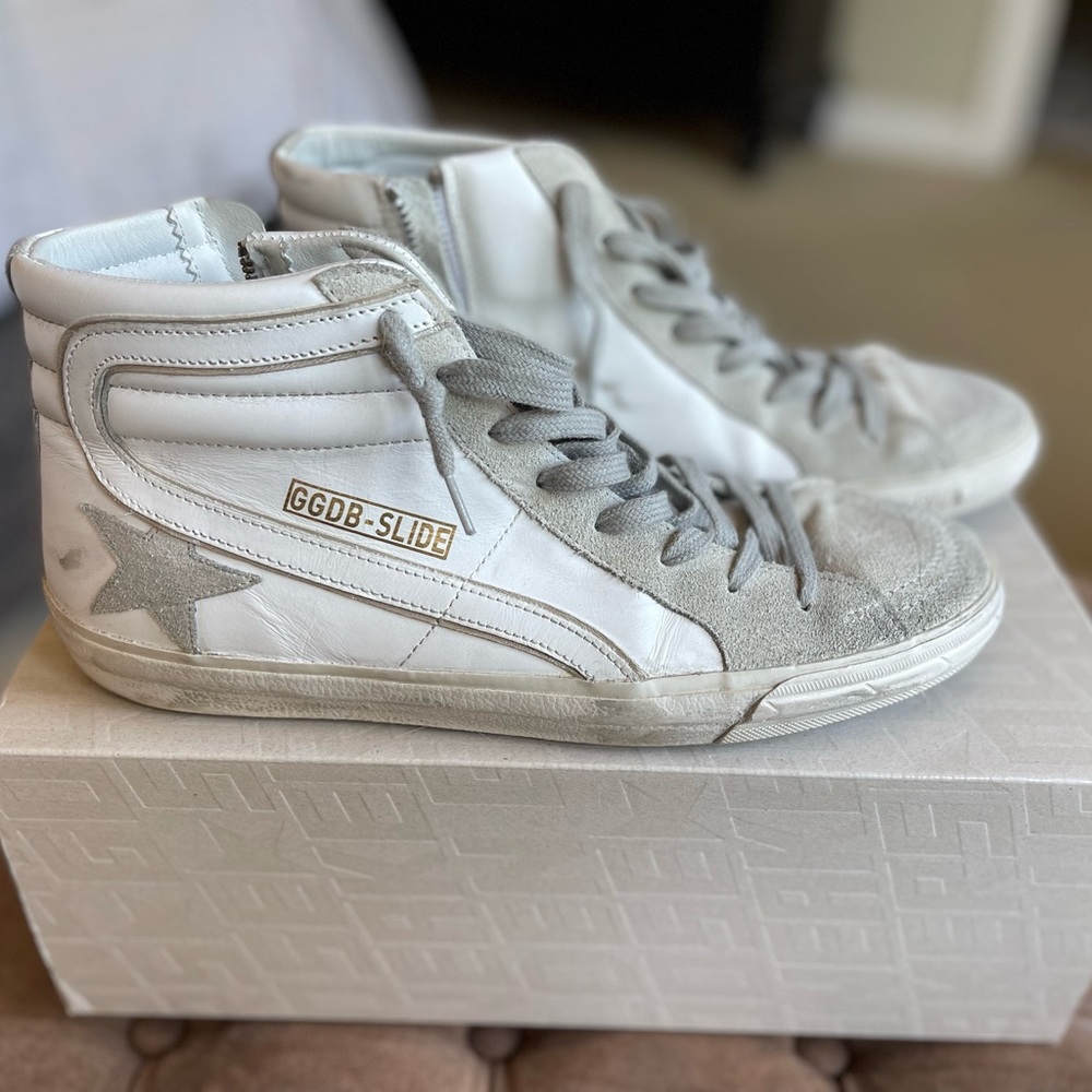 Golden Goose White Ice Suede Star